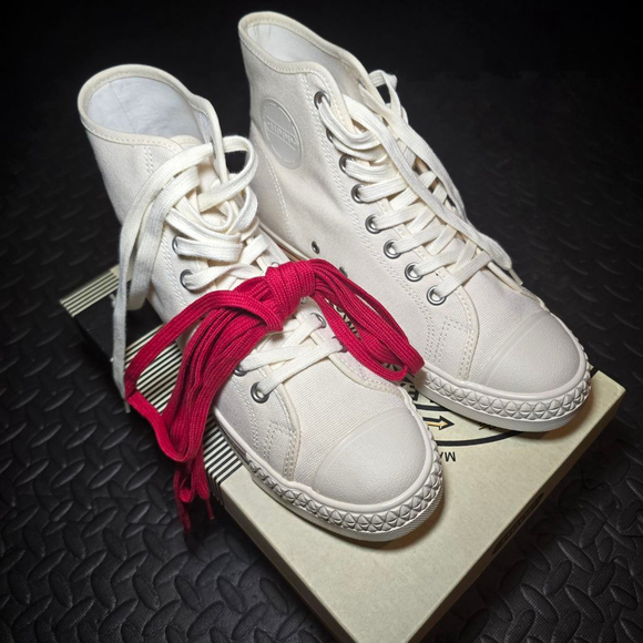 Unisex Hood High Top Canvas Sneakers White/Tan Size 8.5 - Picture 5 of 7